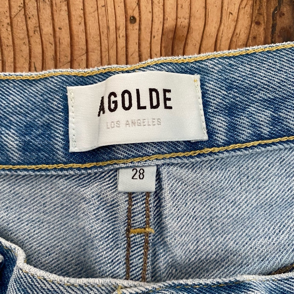 AGOLDE Women's Blue Denim Shorts - Picture 2 of 4
